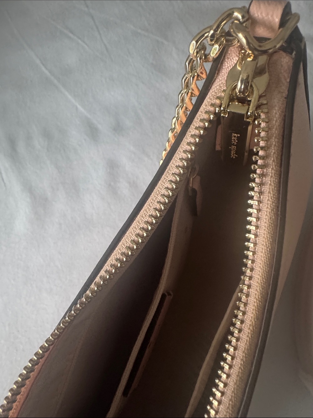 kate spade Pale Pink Leather Crossbody with Gold Chain - Picture 9 of 9
